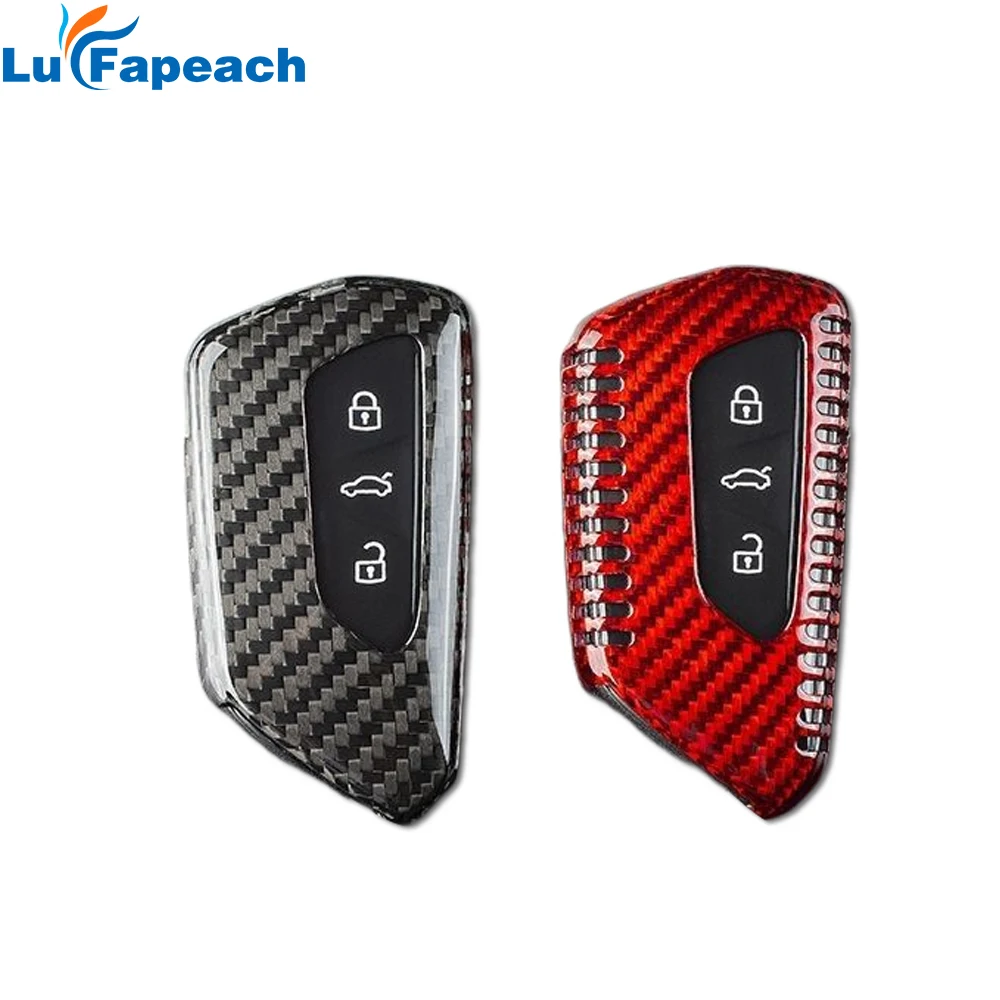 

Real Carbon fiber Car Remote key case key Cover For Volkswagen VW Golf 8 MK8 For Skoda Octavia