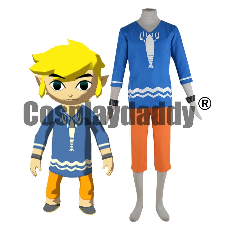 The Wind Waker Kaze no Takuto Link Costume Halloween Second Quest Outset Island Ver Outfit Halloween Cosplay Costume F006