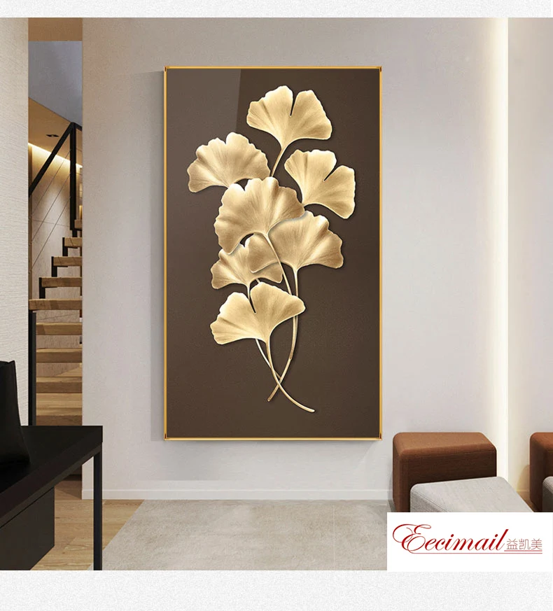 EECAMAIL DIY Diamond Painting Handicraft No Frame Full Diamond Luxury Porch Diamond Painting Ginkgo Leaf 5D Diamond Embroidered