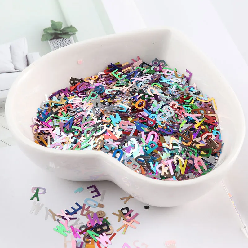 10g/bag English Letters Sequins Glitter Patch Nail Jewelry Nail Eye Makeup Sequin Crystal Jewelry Filling Accessoriespopular