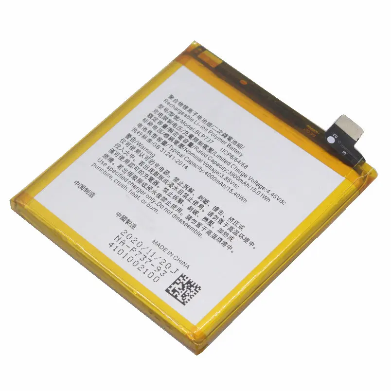 1x 4000mAh 15.4Wh BLP737 / BLP 737 Cell Phone Replacement Li-Polymer Battery For OPPO Reno2 Z Batteries + Repair Tooks kit