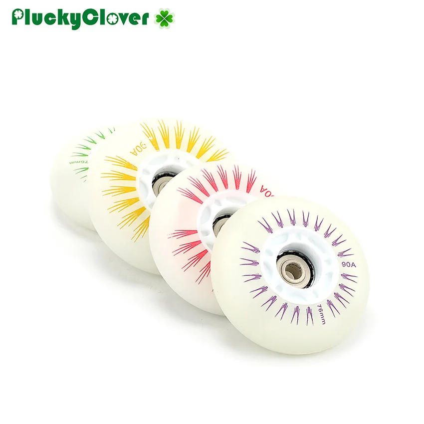 1pc Flashing Roller Skate Wheel 72mm 76mm 80mm Inline Roller Slalom Skates Luminous Wheel Led light Gleamy Shiny Skating Wheels