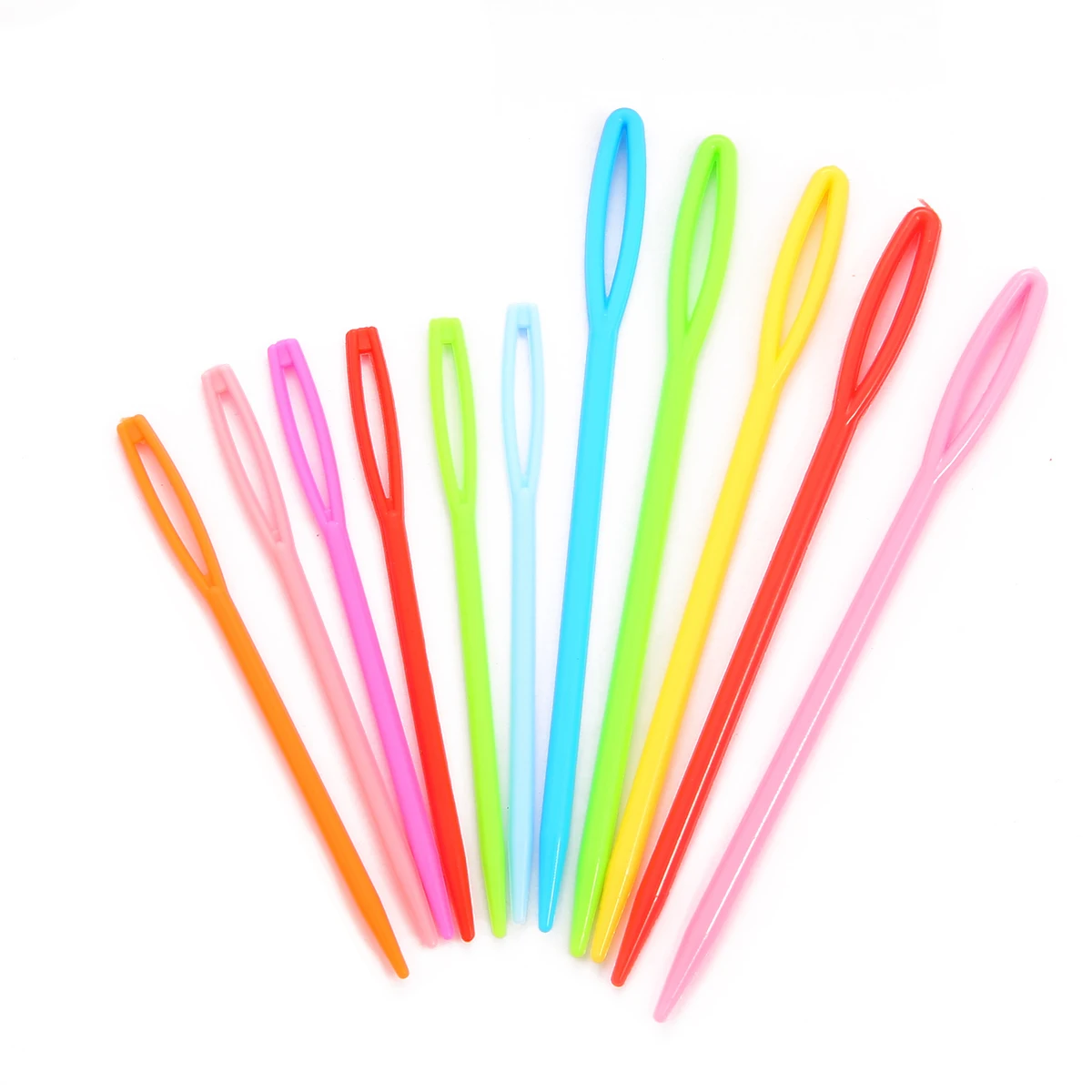 20PCs Mixed Color 7cm/9cm Plastic Knitting Needles Crochet Hooks Wool Yarn Needle Children DIY Sweater Weaving Tools Accessories