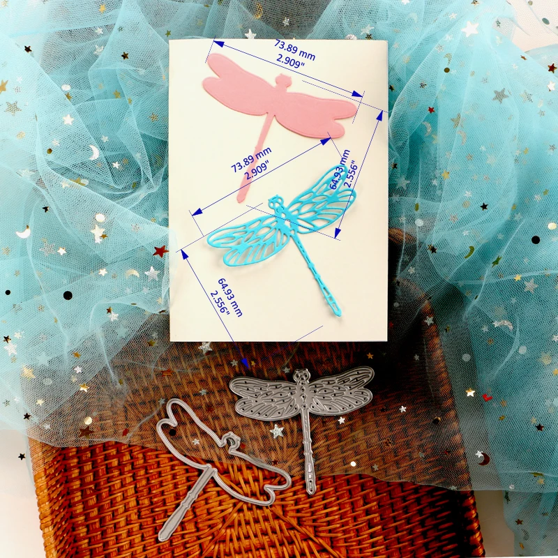 DUOFEN METAL CUTTING DIES 010010SS 2pcs Small dragonflies embossing stencil DIY Scrapbook Paper Album paper crafts