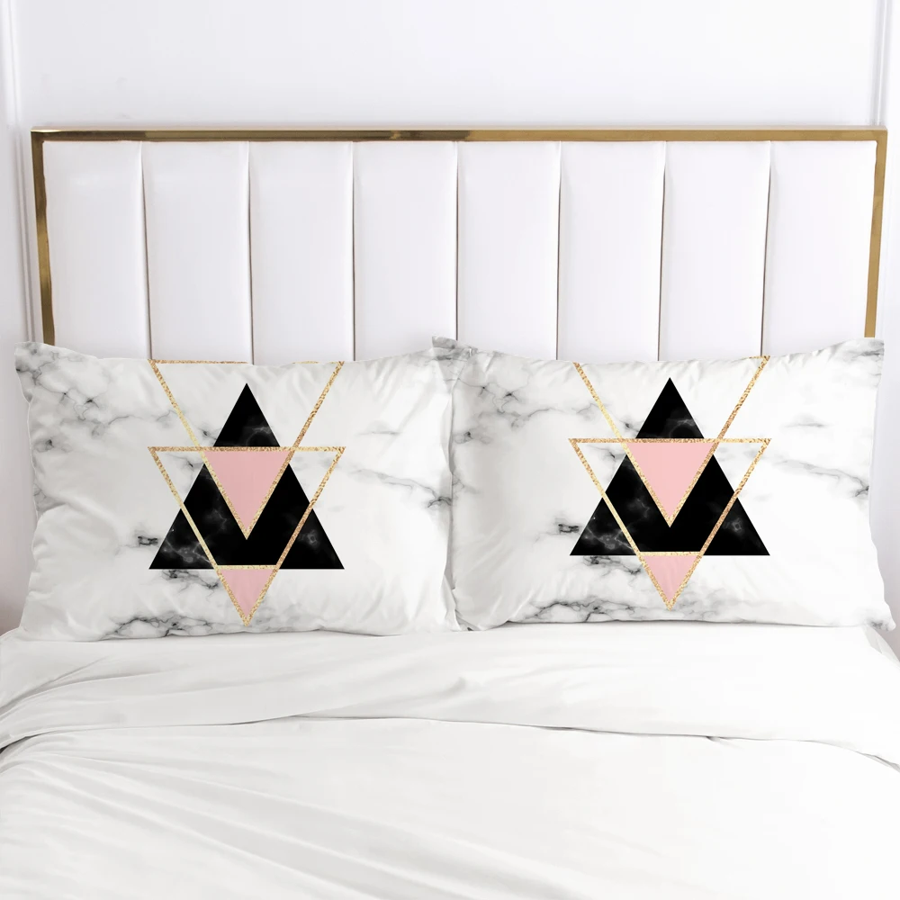 Pillow Cases Bedding 2PCS PillowCase For Bedroom,Home Decoration 70x70cm 50x75cm 50x70cm 80x80cm Pillow Cover Marble Geometry