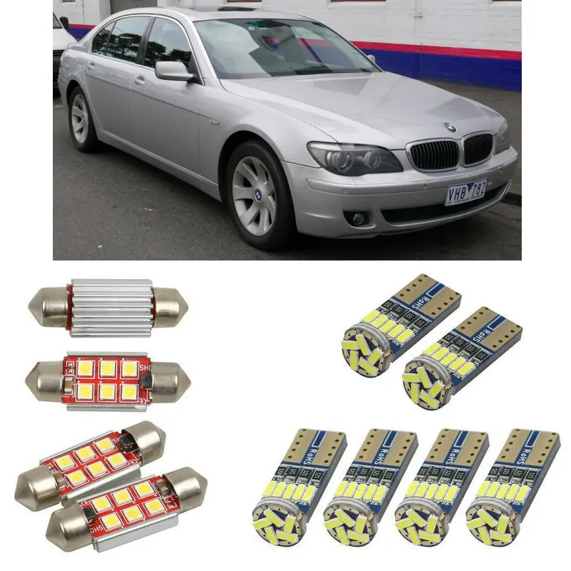 

Interior led Car lights For BMW 7 e65 e66 e67 sedan Reading dome bulbs for cars error free License Plate Light 14pc/lot