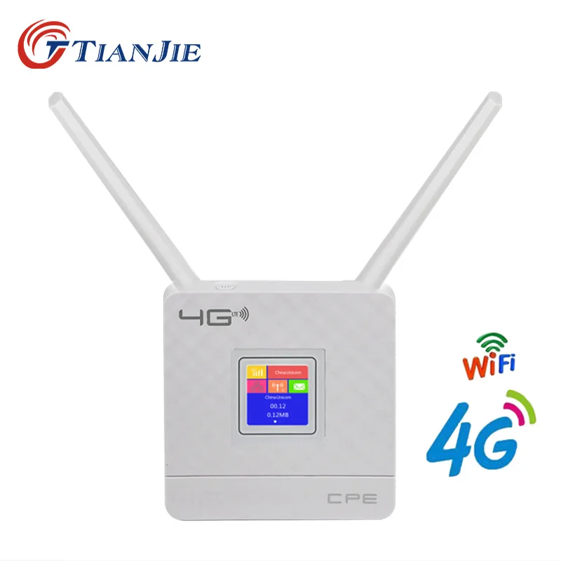 4G LTE CPE Wifi Router Broadband Unlock Modem 300Mbps 3G Mobile Wireless Hotspot WAN/LAN Port Antenna Gateway with Sim Card Slot