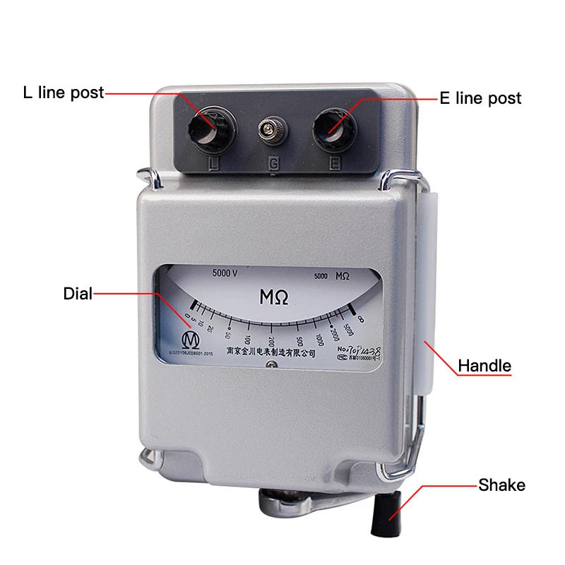 Hand-cranking Type Earth Resistance Tester Dial Scale Ground Resistance Meter Lightning Rod Measuring Instrument Tools