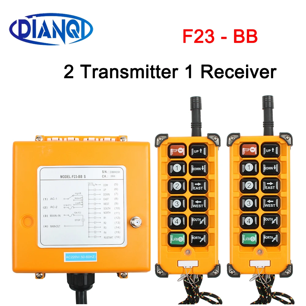 F23-BB Industrial Wireless remote controller 1 receiver+ 2 transmitter speed control Hoist Radio Control Crane Lift Crane switch