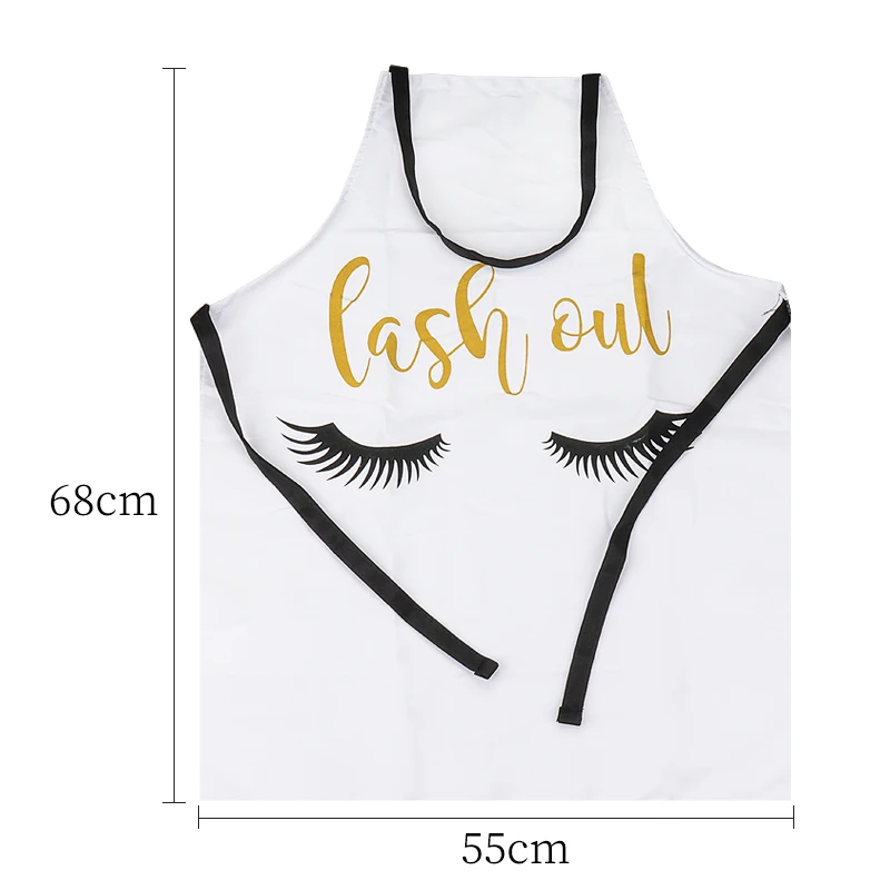 Eyelash Pattern Apron Kitchen Women Adult Home Cooking Baking Cleaning Aprons Bibs Eyelash Extension Makeup Tools