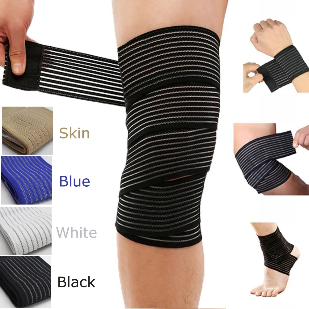 1 pz 40 ~ 180cm alta elasticità compressione fasciatura sport kinesiologia nastro per caviglia polso ginocchio polpaccio coscia avvolge supporto