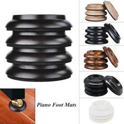 4Pcs ABS Black Vertical Piano MATS Piano Caster Cups
