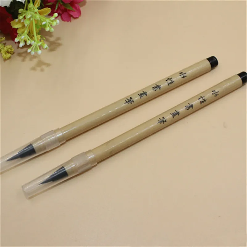 2pcs Calligraphy Pen Soft Hair Writing Brush Watercolor Artist Painting Drawing Tool School Office Supply Student Stationery