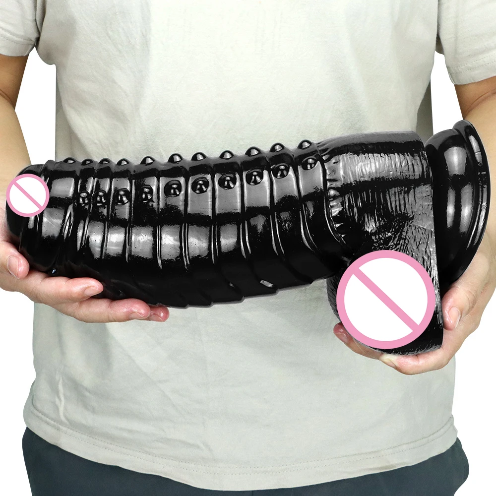 30*9.8CM Black Dildo Super Huge Monster Dildo Soft Female Masturbator Realistic Penis with Suction Cup Big Dick Adult Sex Toys