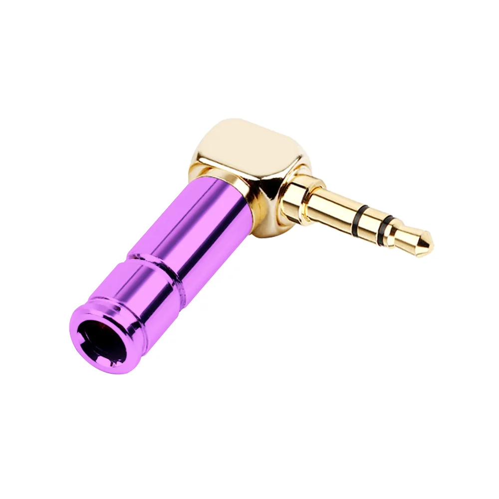 10pcs 3.5mm Jack Right Angle Earphone plug 3Pole Gold-plated Wire Connector Fit for 6mm Cable DIY Play Aluminum alloy tube