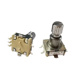 5pcs EC11 Rotary Encoder Switch With Push Button Switch 30 Position 5pin SMD Type Handle Length 15mm Plum Shaft