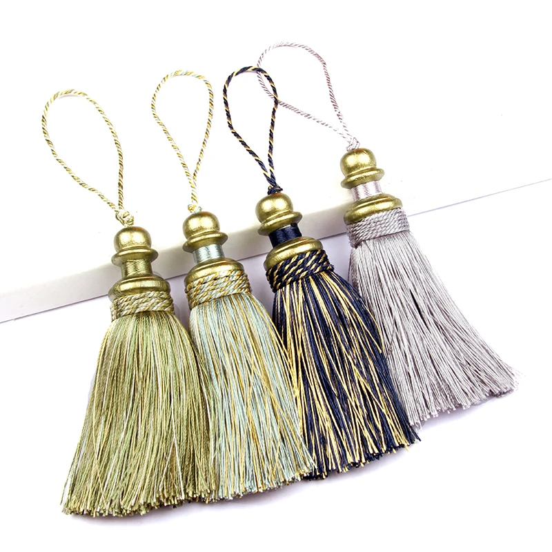 BEL AVENIR 1Pc Tassel Hanging Pendant Home Decor Handmade Hanging Ball Tassels Fringe Curtain Accessories Elegant Spike