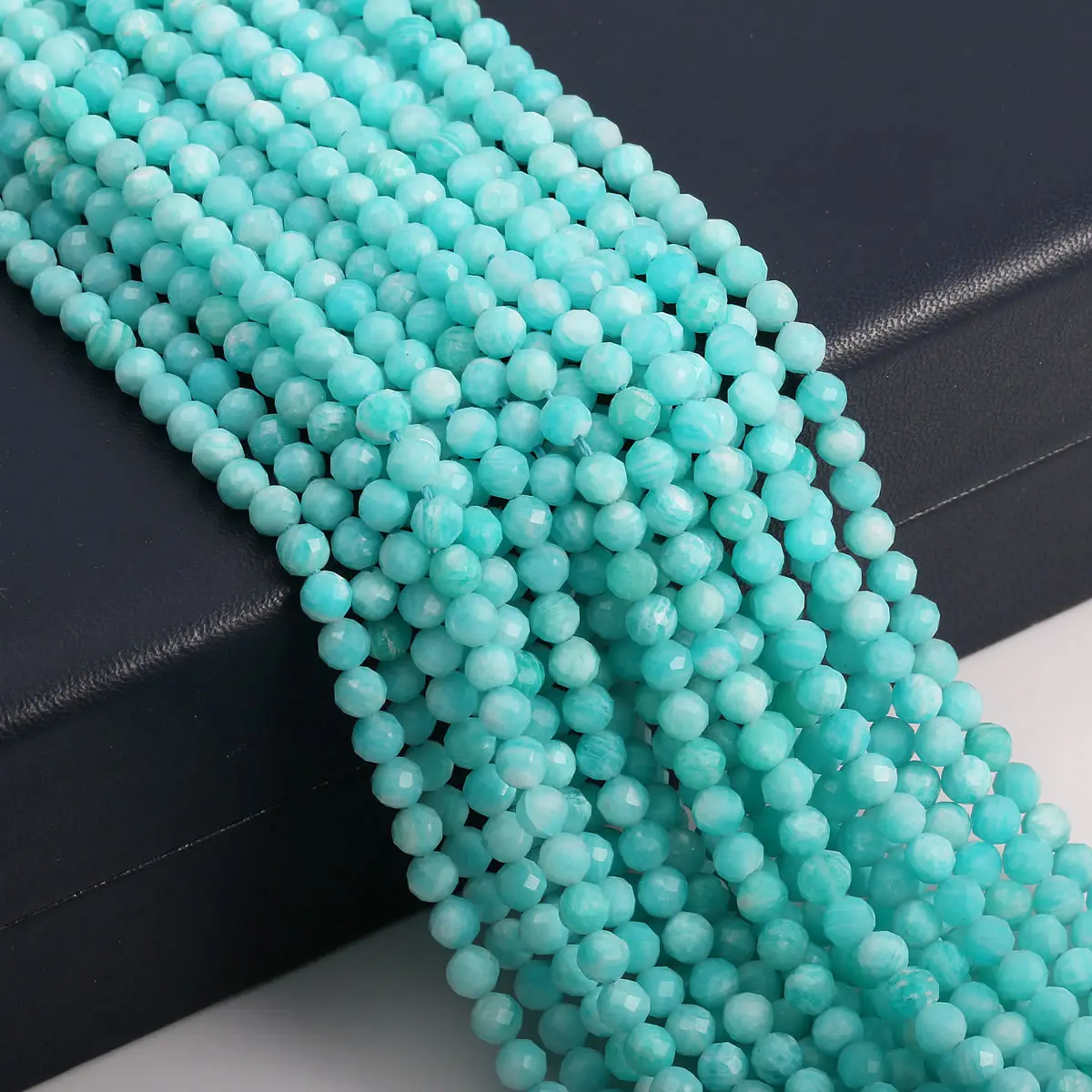 Wholesale 4 5mm Faceted Beads Natural Stone Amazonite Loose Beads For Jewelry Making Bracelet DIY Necklace Accessories