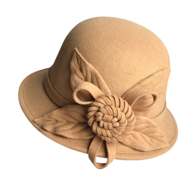 2022 New Winter Women Solid Wool Felt Cloche Hats Fedoras  display picture 1