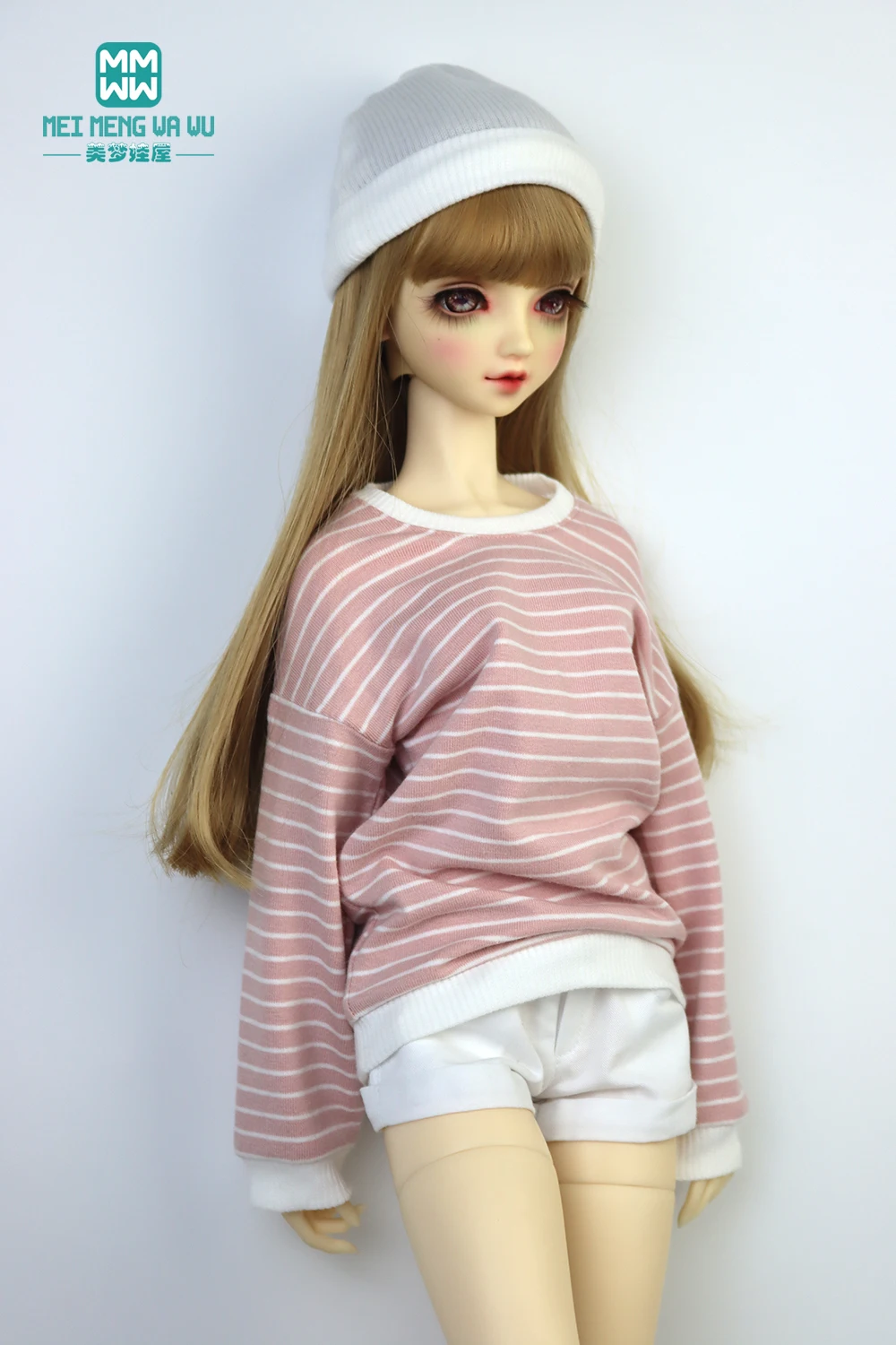 58-60cm 1/3 SD DD Dolls clothes Toys Ball Jointed Doll accessories Fashion striped sweatshirt, shorts