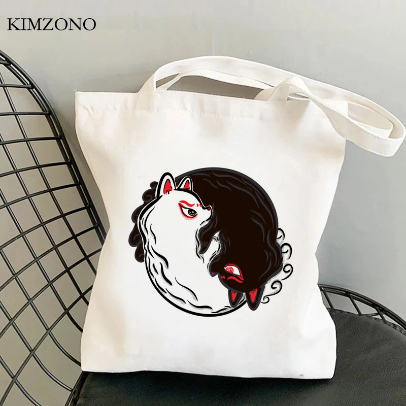 Fox shopping bag canvas recycle bag grocery tote eco shopper bag sac cabas boodschappentas grab