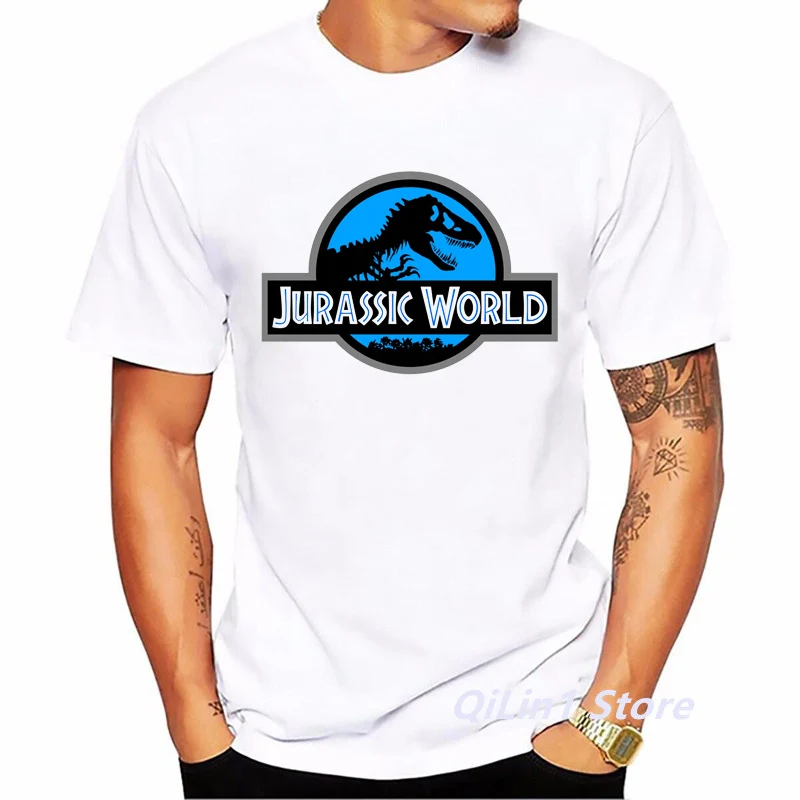 Jurassic Park T Shirt Men Anime Shirt Jurassic World Baby Blue Raptor Printed Men\'S T-Shirt Graphic T Shirts Mens Tshirt Camisa