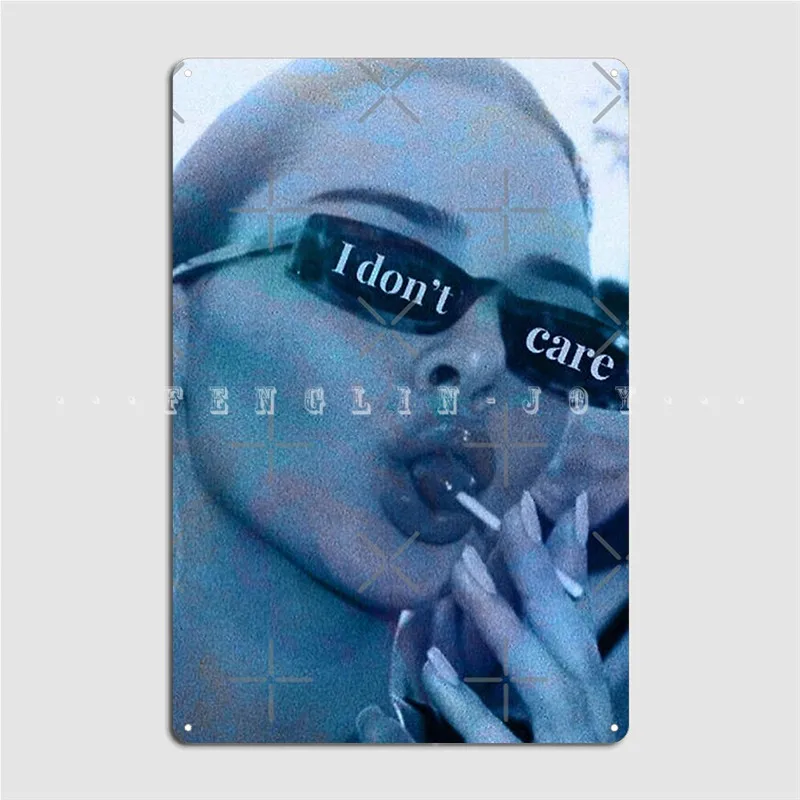 Blue Kendall Jenner I Dont Care Poster Metal Plaque Poster Customize Garage Club Wall Cave Tin Sign Posters