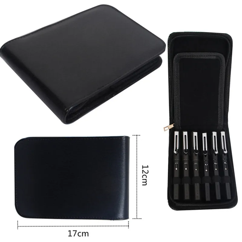 12 Pens Leather Fountain Pen Case Stylus Pen Pencil Case Holder Pen Container Bag Ballpoint Carrying Stylus For Pen Storage Box