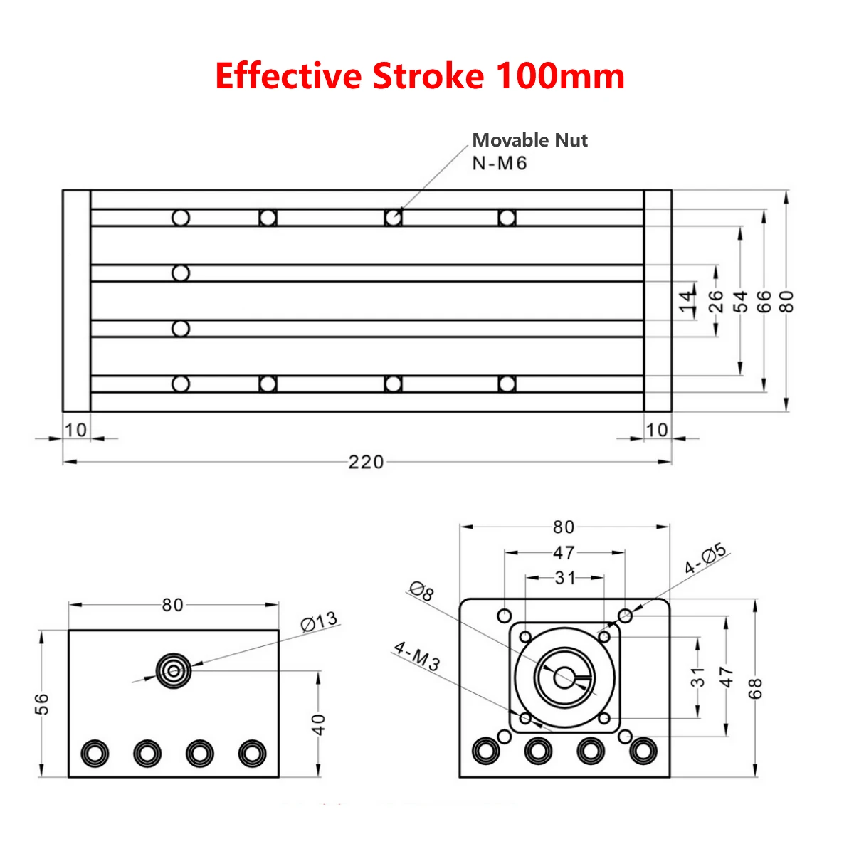Imagem -06 - Curso Eficaz Cnc Guia Linear Estágio Ferroviário Movimento Ggp Sfu1204 1605 Ballscrew Slide Mesa Impressora 3d Xyz 100 mm 150 mm 200 300 mm