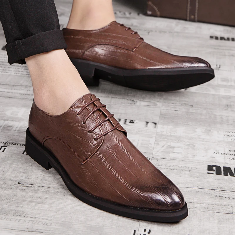 

2020 Luxury Brand Designer Men's Casual Shoes Fashion Sneakers Men Leather Shoe Male Oxfords Gentleman Footwear Buty Meskie I