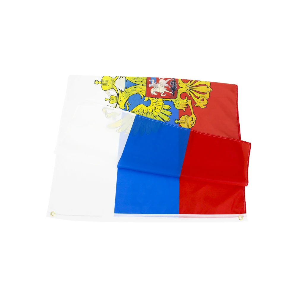 Johnin 90X150Cm Naar Voren Russisch Nationaal Embleem Bilaterale Adelaar Rusland Vlag