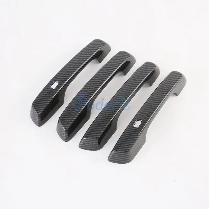 For Hyundai Venue 2019 2020 ABS Carbon Fiber Color Door Handle Cover Grab Holder Protective Trim Frame Shells Car Accessories