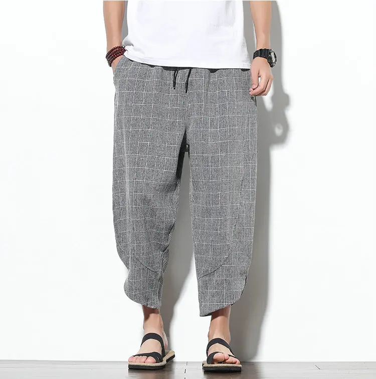 

Aransue 2021 New Arrival Mem Casual Calf Length Pants Dropshipping Summer Cotton Harem Pants