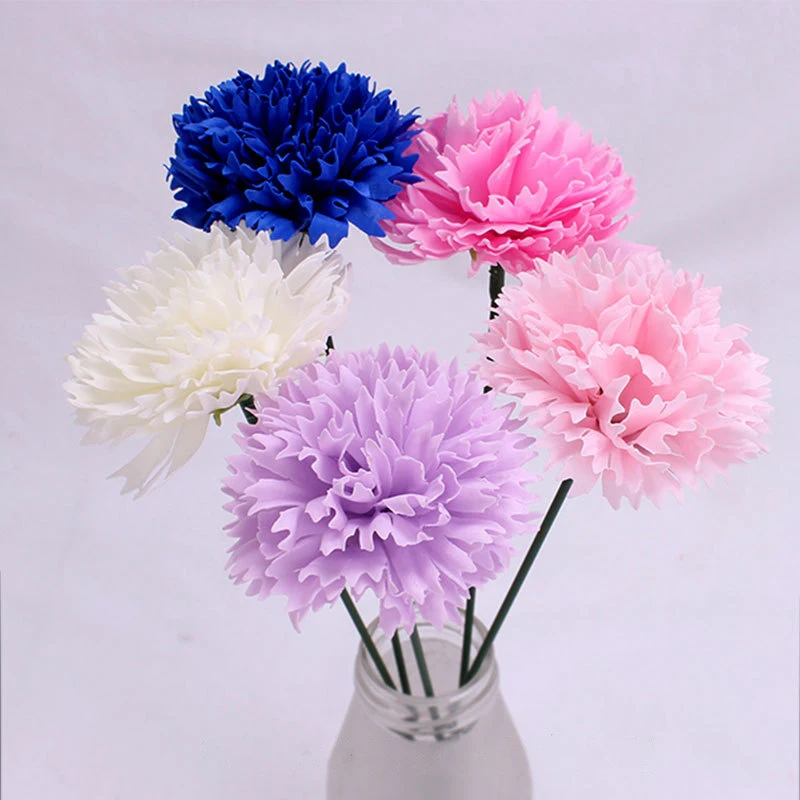 50pcs/set 5 Layers 6cm Artificial Carnation Soap Flower Head Eternal Flowers Handmade DIY Material Bouquet Mother\'s Day Gift Box