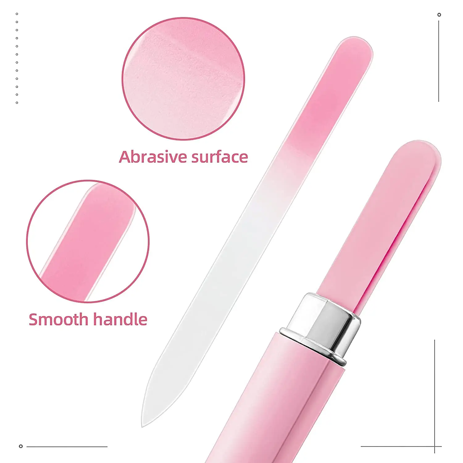 Crystal Glass Nail File With Case High-Quality Natural Nail File Portable Nail Care Gift For Women And Girls Salon Manicure Tool