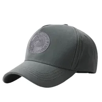 Gorra de béisbol de gran tamaño para hombre, 5 paneles, 100% algodón, cabeza de águila alta, gorra con cierre trasero, sombrero para papá, sombreros para exteriores, visera de camionero