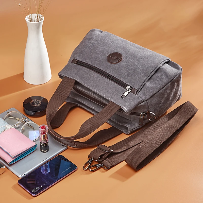 Neue Multifunktions Umhängetasche für Frauen Schulter Messenger Taschen Weibliche Leinwand Handtaschen Mode Große Kapazität Hobos Pack – Detail 4