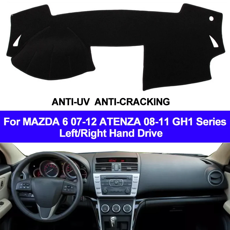 Car Dashboard Cover Dash Mat Carpet Cape For MAZDA 6 2007 - 2012 ATENZA 2008- 2011 GH1 Series LHD RHD 2 Layers Auto Sunshade