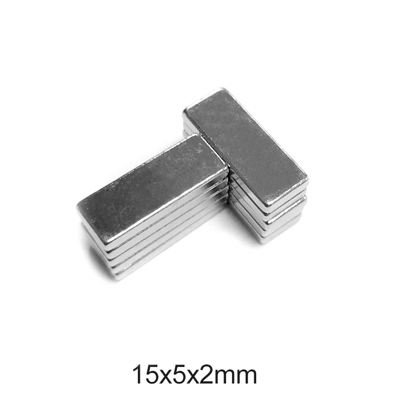 20/50/100/200/300/400pcs 15x5x2 Block Super Strong Magnetic Magnets 15mm*5mm Permanent Neodymium Magnet 15x5x2mm N35 15*5*2