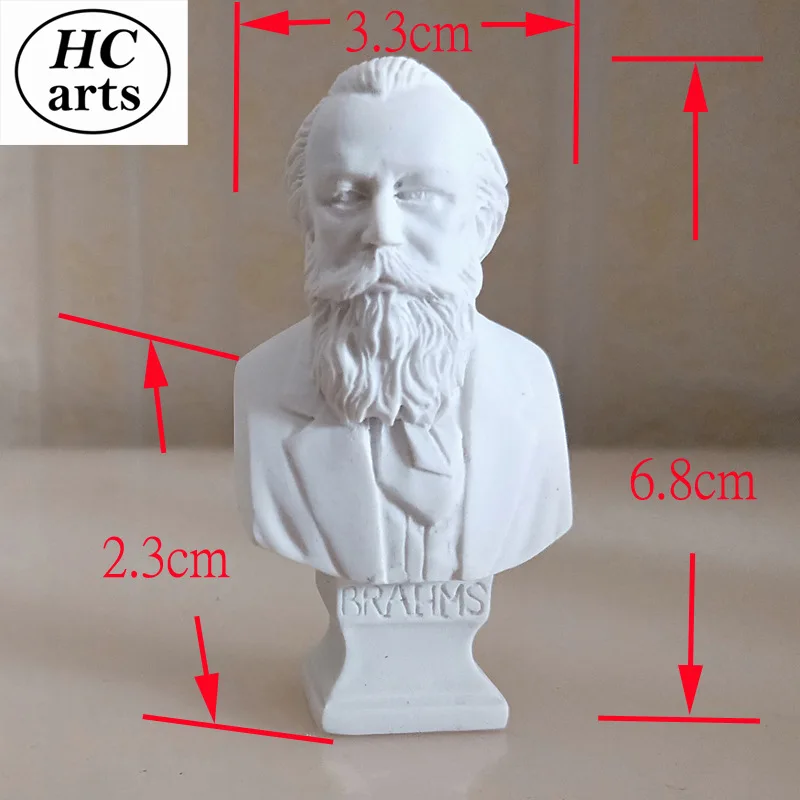 7cm musician Brahms mini resin plaster head portrait European character hand-made ornaments art supplies desktop decoration