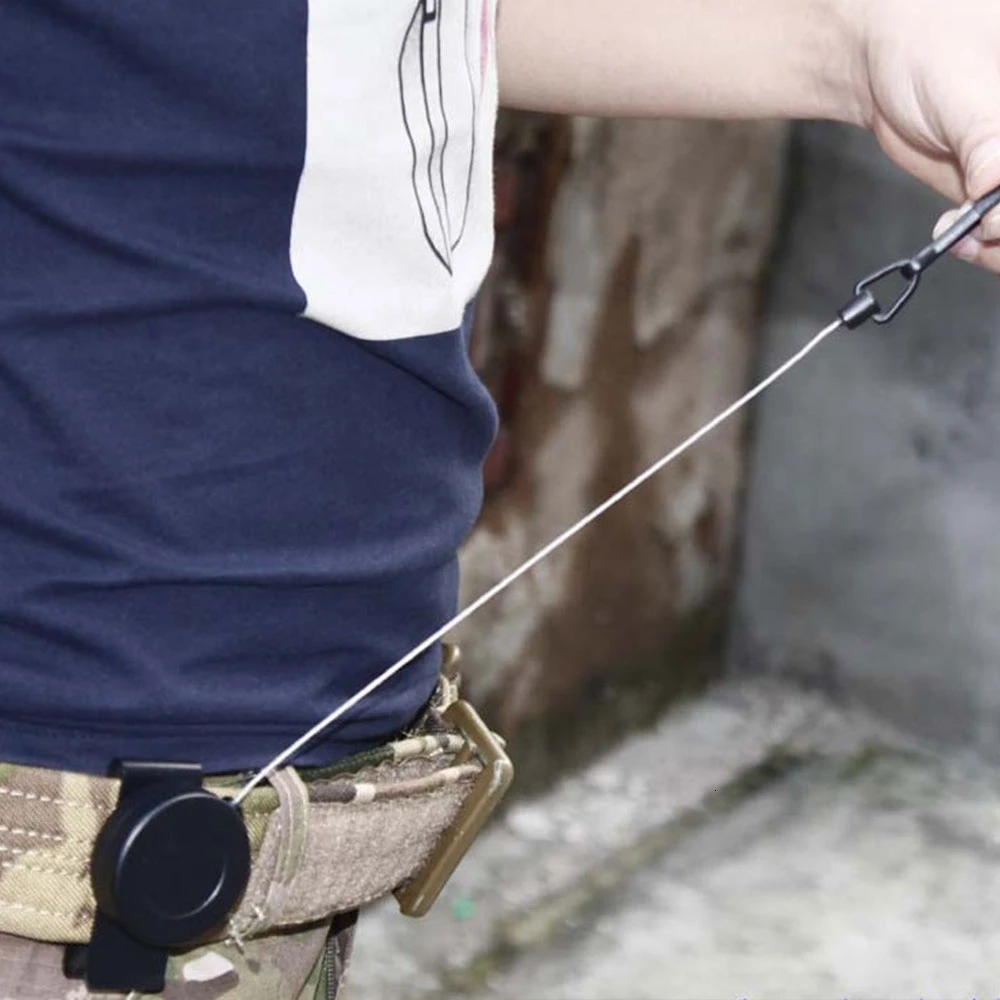 Soft Steel Retractable Rotary Pistol Sling Special Safety Rope Revolver Holster Tactical Hunting Accessories - Image 4