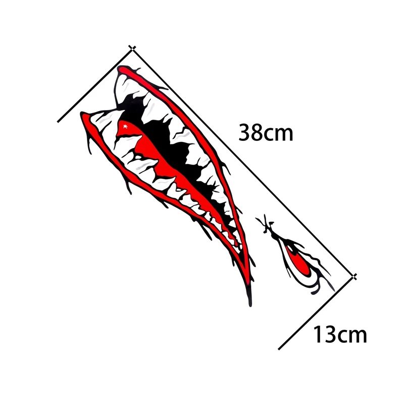 2PCS Waterproof Vinyl Decal Shark Teeth for Kayak Boat Car Truck Sticker DIY Funny Rowing Sticker