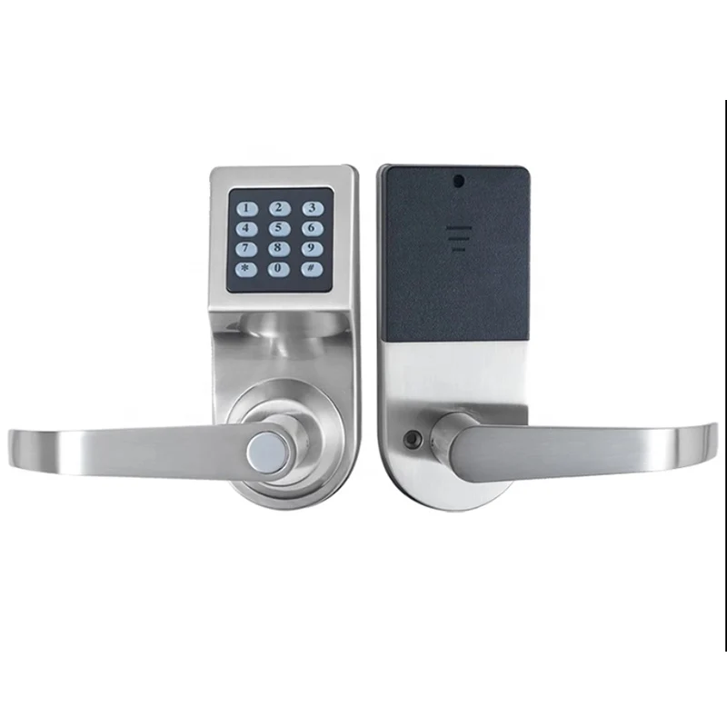 Home Electric Door Lock RFID Digital Lock Gate Opener Mechanical Code lock Handle AA Battery  Driven Lock Handle Lock Key entry