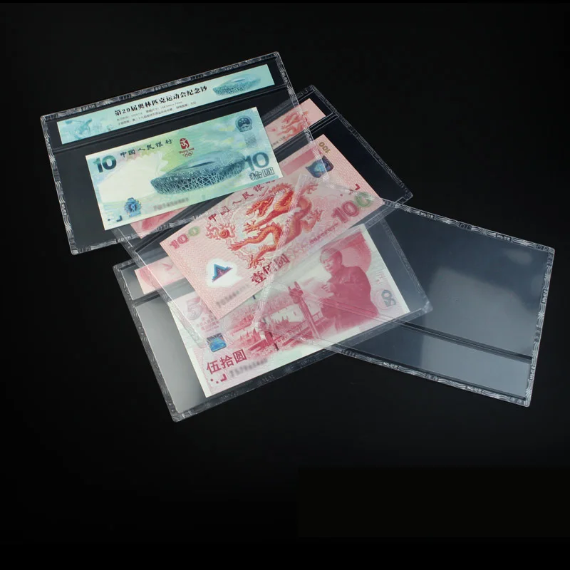 New Banknote sleeve bill/  banknote hard holder / currency paper money protect  bag 10pcs/lot New certificated banknote sleeves