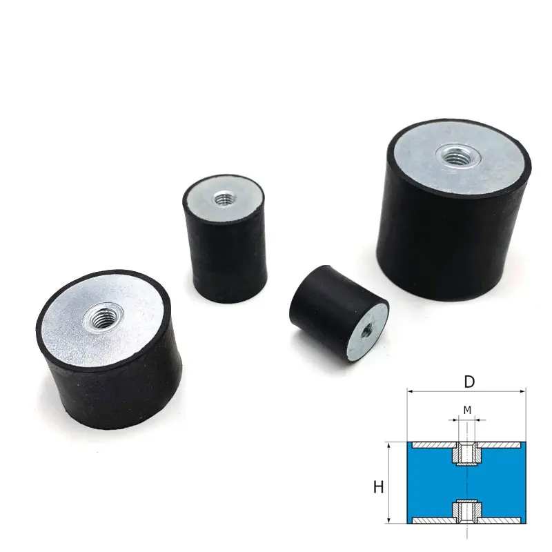 4Pcs M6 M8 Double Female Thread Rubber Shock Absorbers Anti Vibration Isolator for Air Compressors Water Pump Welding Machine