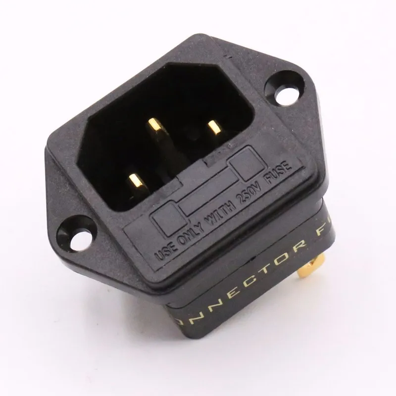 Wysokiej jakości FI-03 Hifi audio Fused AU IEC gniazdo/złącze 24K pozłacane wlot IEC z uchwytem bezpiecznika