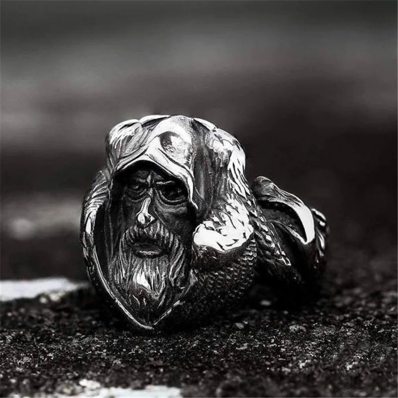 Vintage Men Rings Alloy Avatar Wolf Jewelry Classic Norse Amulet Christmas Party Gift Knuckle Ring For Men Accessories