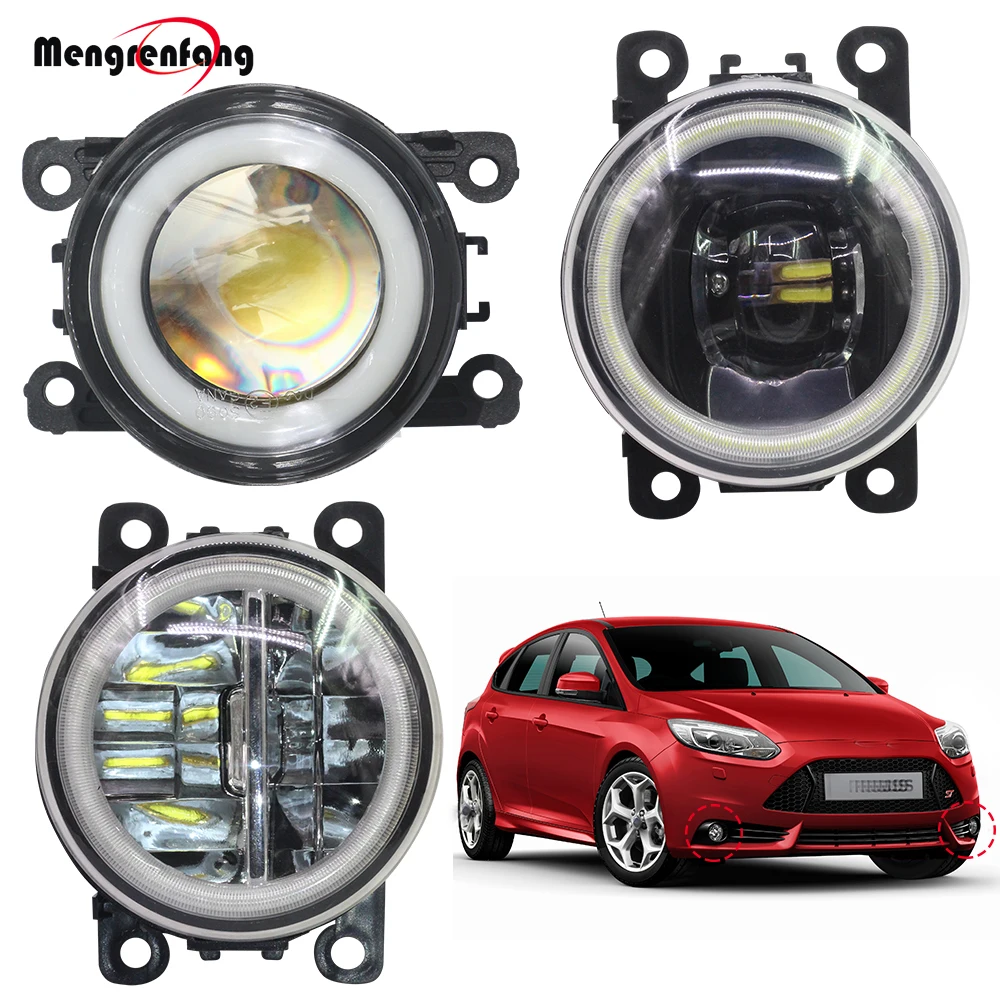 

2 X Car Front Bumper Fog Light 4000LM LED Bulb Halo Ring Angel Eye Daytime Running Lamp 12V For Ford Focus MK2 MK3 2004-2015