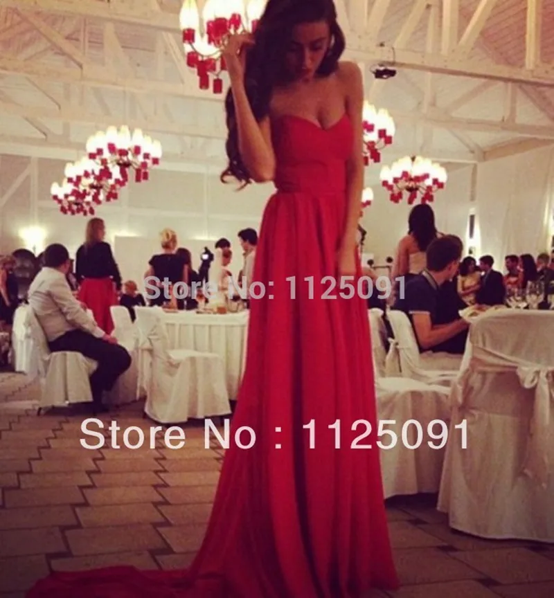 Fast Shipping A line Sweetheart Pleated Chiffon Long Train Charming Red Bridal Dress weddings & events Evening Prom Dress 2024