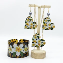 MYSTIC Newest Fashion Flowers Bangle Necklace Earring Jewelry Set For Pacific Islands Peoples Trendy Styles